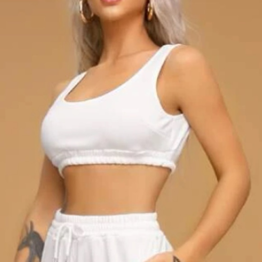 Shein Scoop Neck Crop Tank Top
